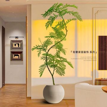 绿植蓝花楹室内盆栽大型仿生植物假树轻奢客厅装饰品落地摆件