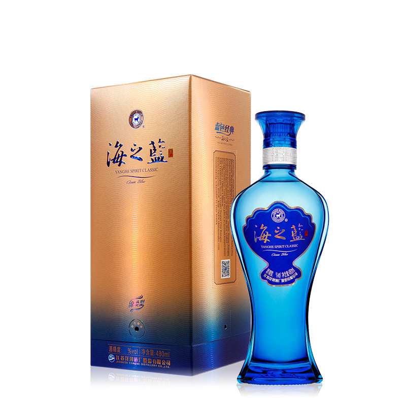 绵柔升级版洋河(yanghe)新版海之蓝52度480ml蓝色经典绵柔性白酒