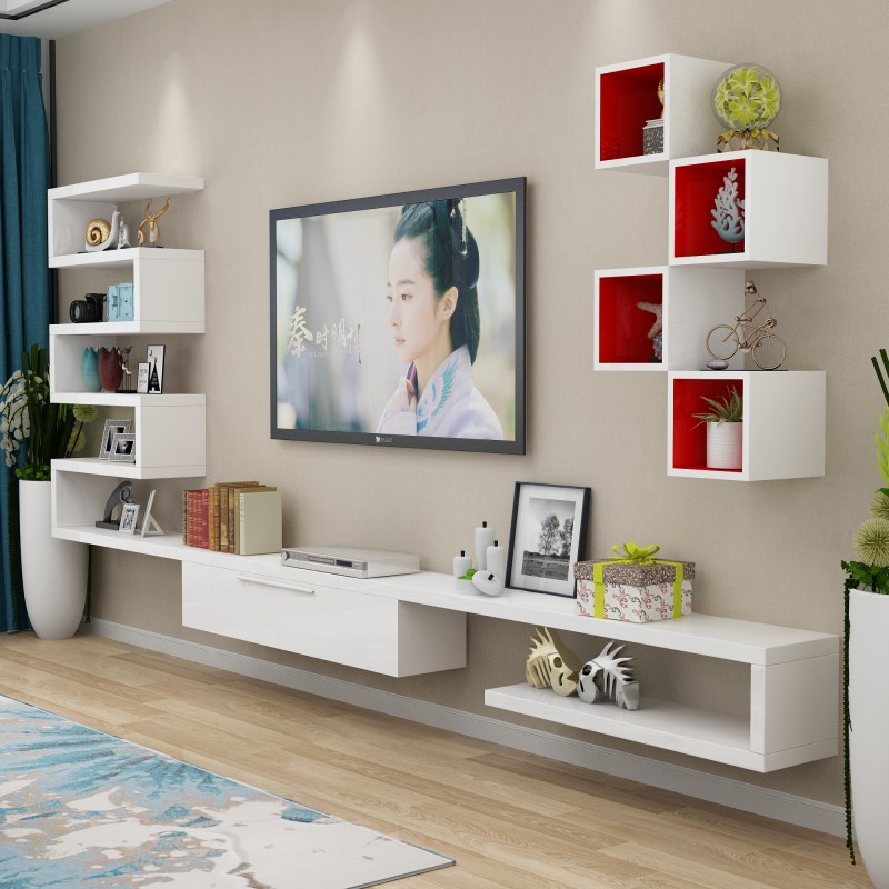 墙上置物架客厅造型架电视背景墙装饰架壁挂电视柜隔板创意架搁板