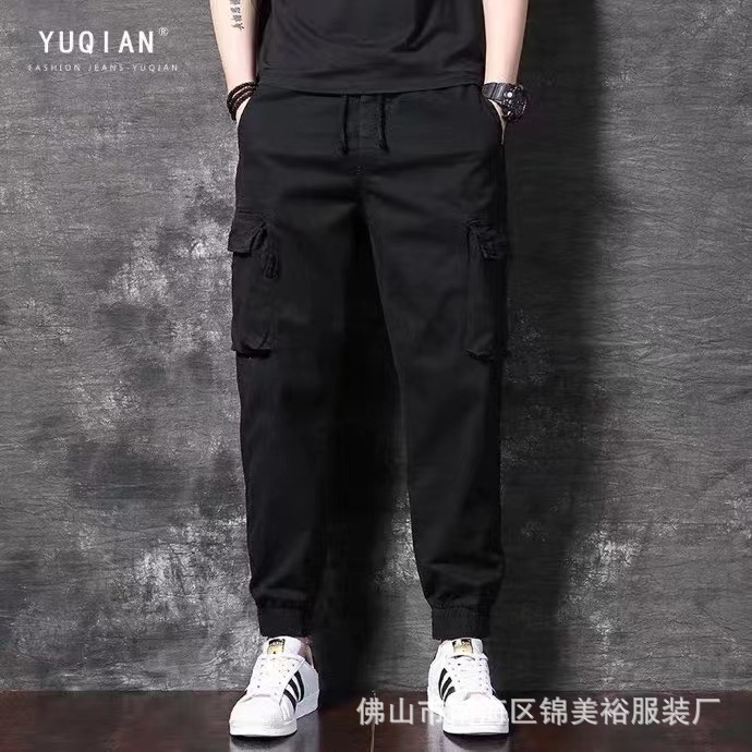 New Fashion All-Matching Workwear Men Trousers Casual Small Straight-Leg Pants Summer Cross-Border Outdoor Work Casual Pants