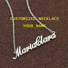 custom name necklace personalized DIY women chain fashion跨