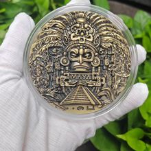跨境货源世界旅游玛雅3D超强立体古铜纪念币外币美洲大浮雕纪念章