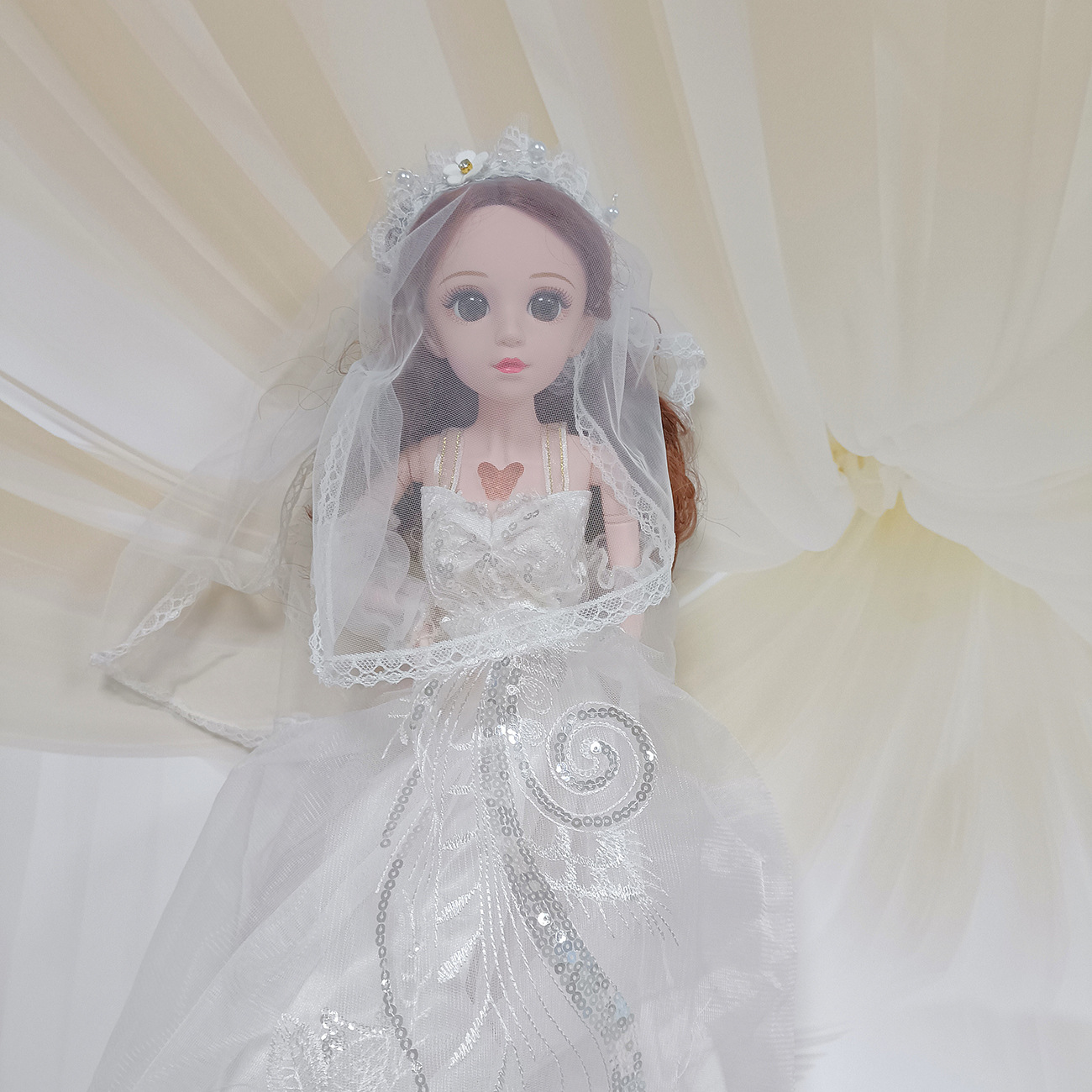 60cm大号婚纱款洋娃娃仿真女孩儿童过家家玩具礼盒装生日节日礼物