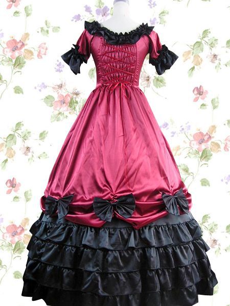 批发 洛丽塔哥特式lolita维多利亚时期荷叶边礼服长裙 宫庭洋装