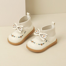 秋季新款印花袜子鞋女宝宝鞋子儿童软皮鞋韩版婴儿小童鞋女童单鞋
