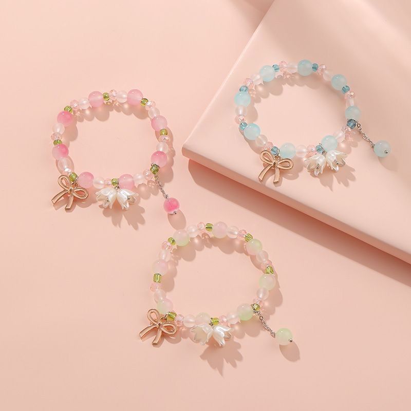 Spring and Summer New Sweet Lily Bracelet Simple and Fresh Student Girlfriends Bracelet Gradient Fashion Ornament Spot