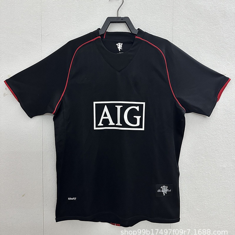 0708曼联复古球衣英超客场7号c罗长袖足球服鲁尼吉格斯套装-阿里巴巴