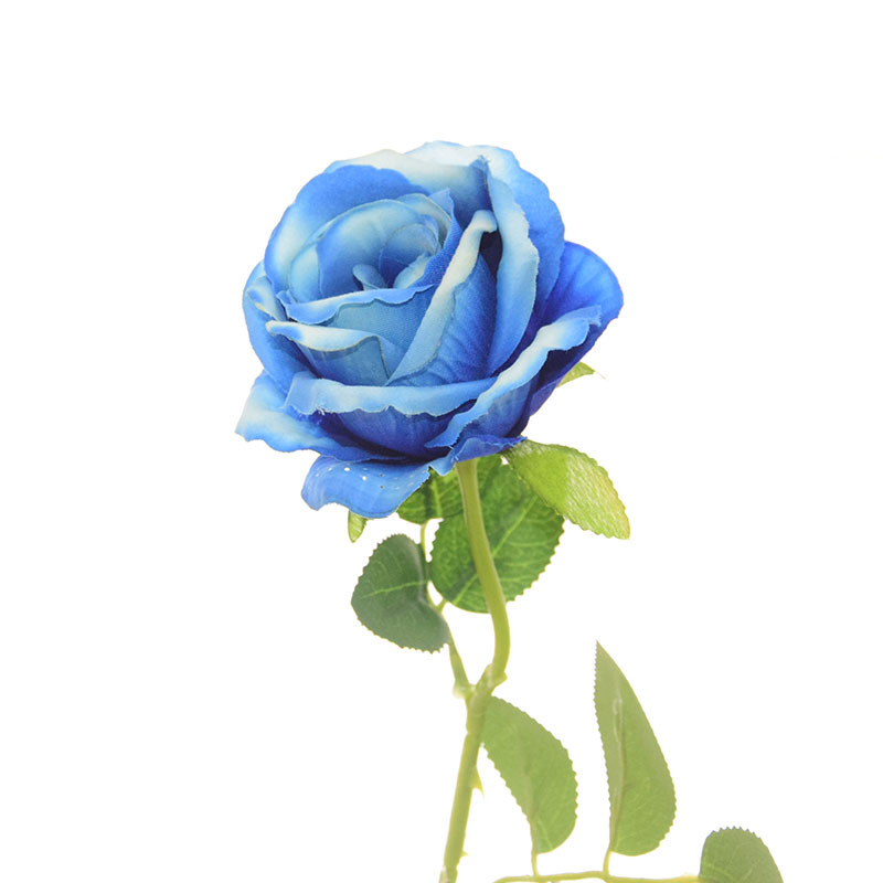 仿真绢花玫瑰花批发单支单头绒布玫瑰毛布圆玫瑰假花外贸跨境货源