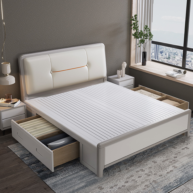 2米单人床小户型1.35儿童床现代简约双人储物软包1.5米床