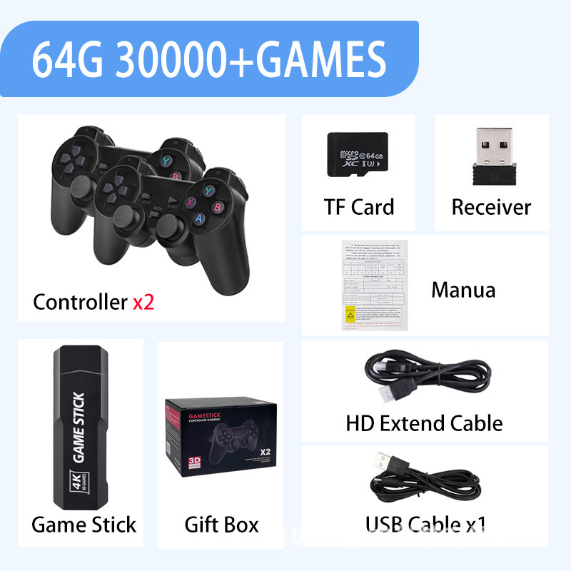 Cross-Border Hot Sale X2 Home Game Machine TV Hdim Hd Game Box Gd10 Double Wireless Game Arcade