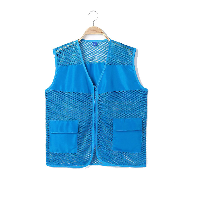 Mesh Mesh Advertising Promotional Vest Custom Pocket Mesh Volunteer Vest Printed Logo Overalls