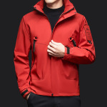 2025秋季单面冲锋衣男士可拆卸帽子上衣秋装外套户外运动夹克男