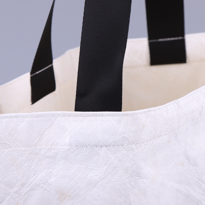 Wholesale Tyvek Strong Advertising Handbag Custom Logo Kneading Pattern DuPont Paper Bag Can Be Washable Kraft Paper Bag