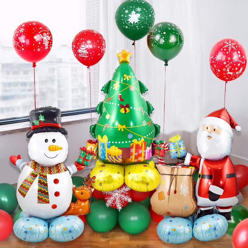 Christmas Decoration Cartoon Aluminum Balloon Mall and Shop Holiday Party Layout Supplies Santa Claus Balloon