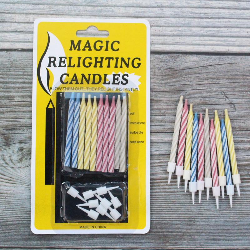 Blowing Candle Magic Creative Funny Funny Party Reburning Colorful Thread Birthday Candle