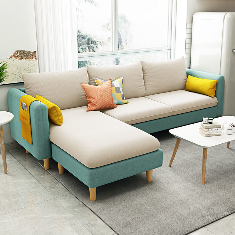 布艺沙发小户型客厅简约现代出租房用三人科技布特价简易沙发批发