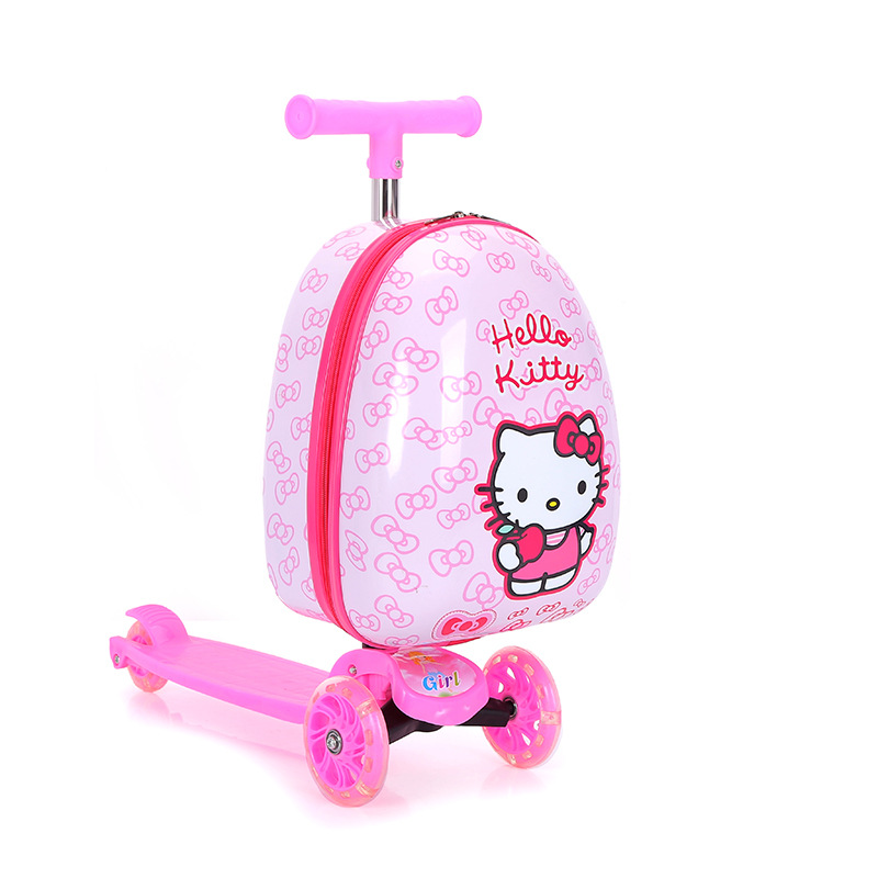 Factory Wholesale Children's Trolley Case Cartoon Luggage Children Scooter Trolley Case Logo Can Be Printed