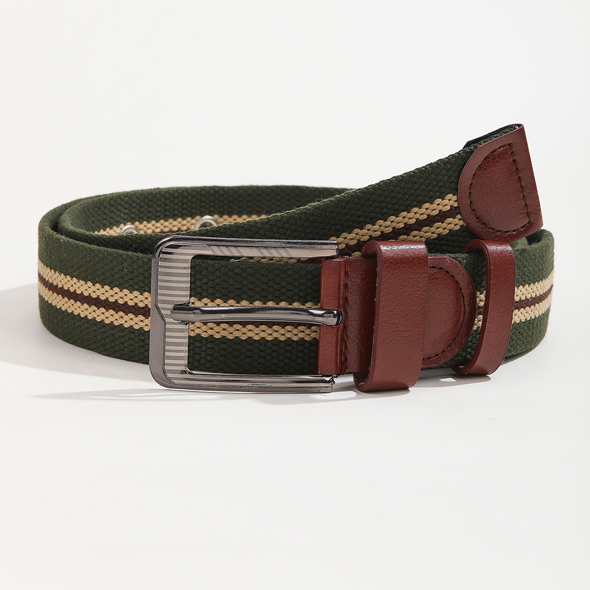 four seasons spot single circle striped independent packaging adult belt cotton belt factory direct sales strong and durable