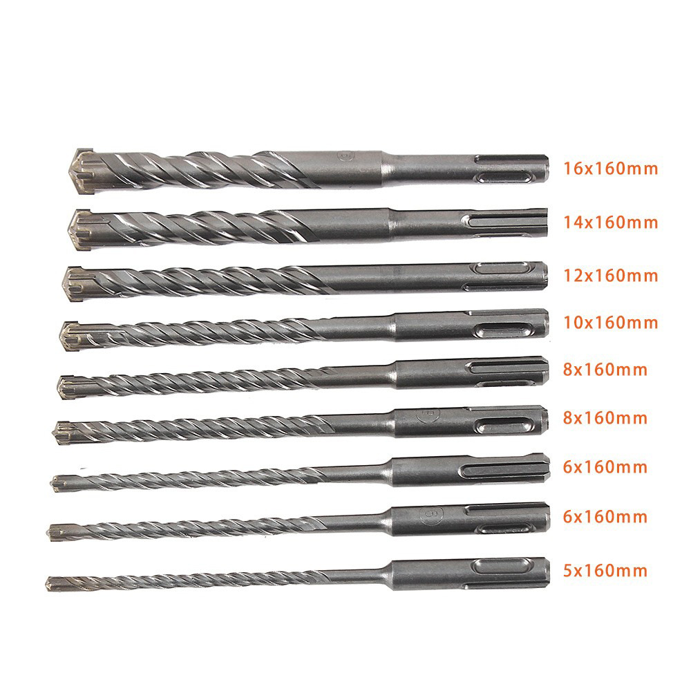 圆柄两坑两槽十字刀头电锤钻头冲击钻混凝土钻头水泥砖墙瓷砖打孔