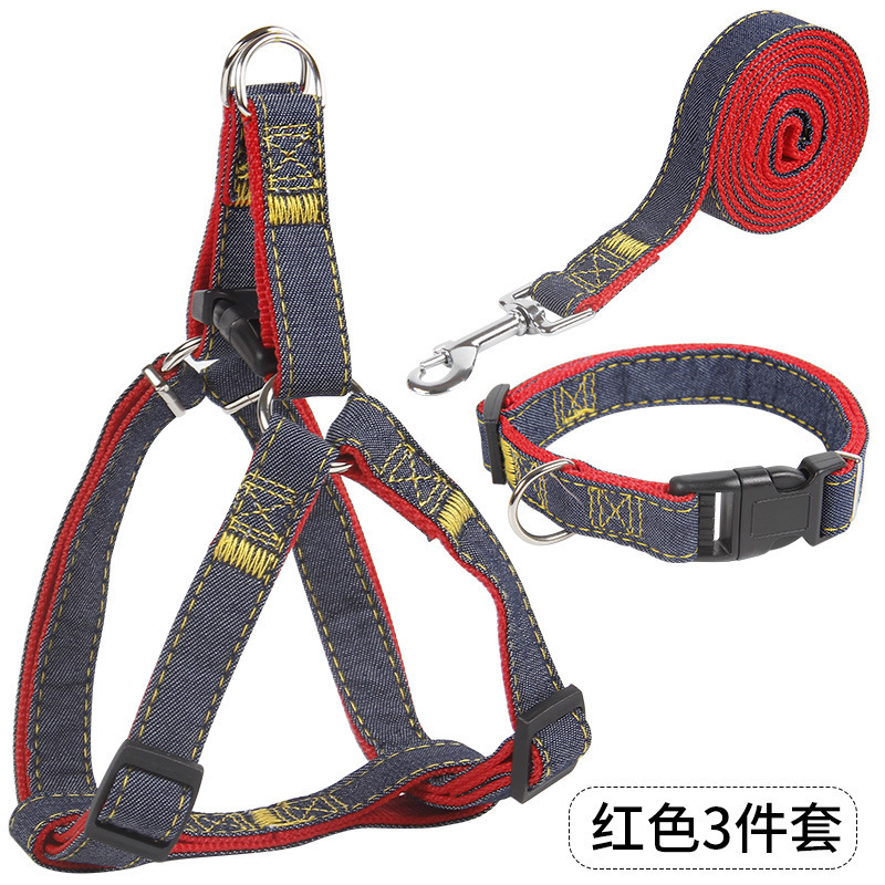Dog Walking Denim Hand Holding Rope Strap Chest Strap Rope Dog Chain Small, Medium and Large Dogs Teddy Tie Dog Supplies
