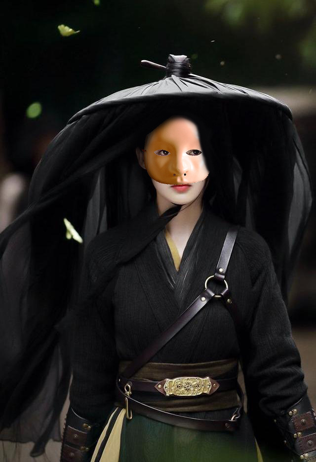 武侠风神雕侠侣杨过同款上半面具小龙女面具舞会装扮节日活动道具