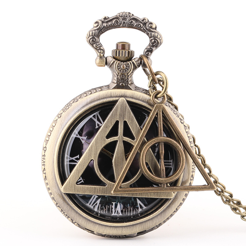 影视周边哈利波特纪念品三角死亡圣器吊坠项链挂饰钥匙扣怀表挂表