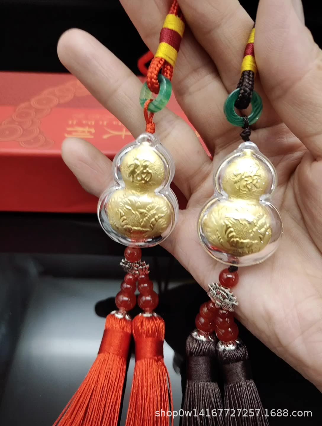 金葫芦汽车挂件饰品 金银葫芦车挂件 保平安符挂饰后视镜车饰直销