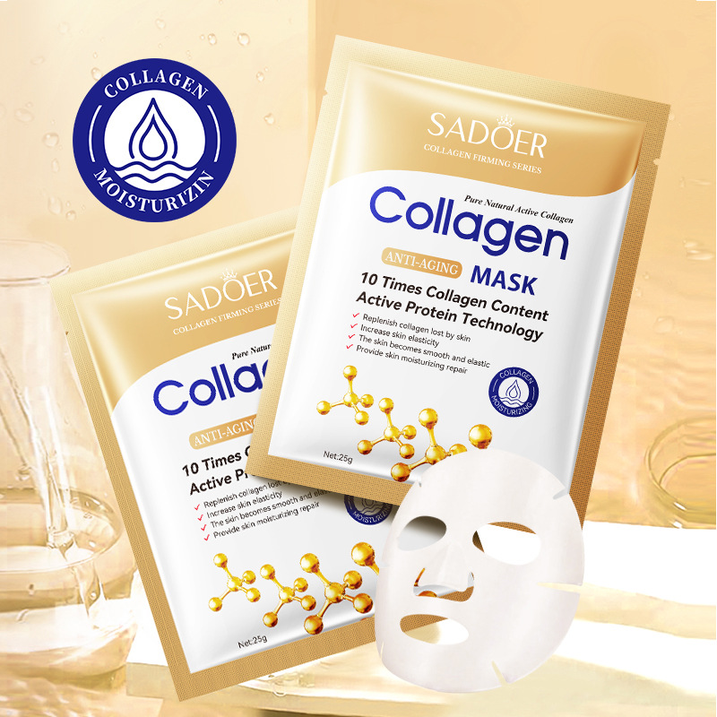 Full English Mask Sadoer Collagen Anti-Wrinkle Nourishing and Firming Brightening Mask Cross-Border Foreign Trade Factory Wholesale