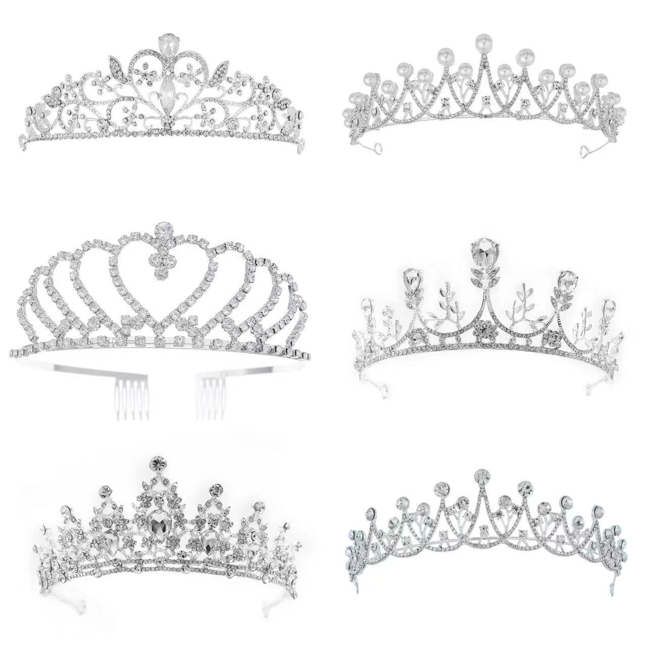 Bridal Headdress High-Grade Light Luxury Hair Accessories Noble Niche Design Sense Ins Royal Noble Crown Rhinestone Crown