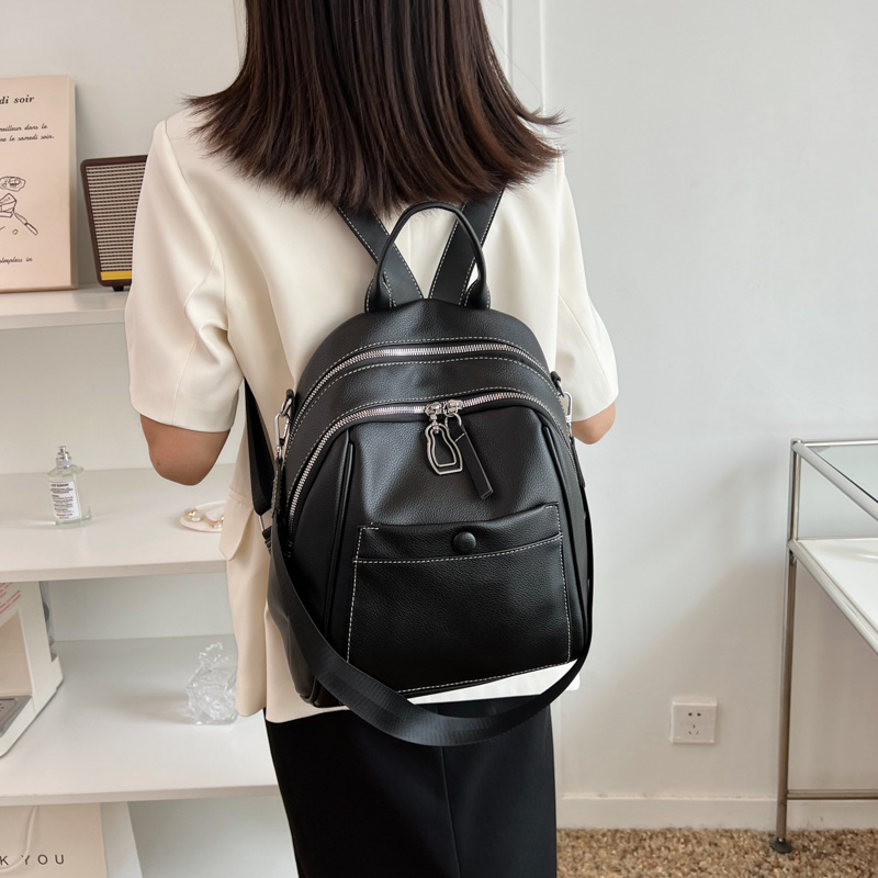 Factory Direct Supply Backpack Female College Student Korean Style Fashionable All-Match Bag Multi-Functional Outing Travel Bag New