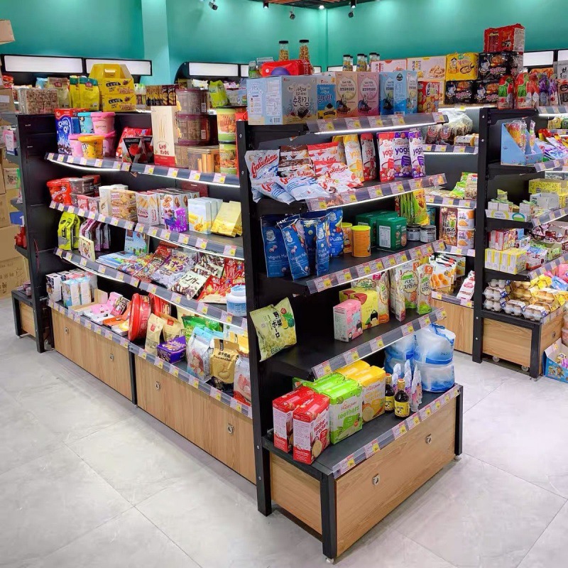 散装零食货架超市货架展示架小食品展示架便利店休闲散称干果柜子