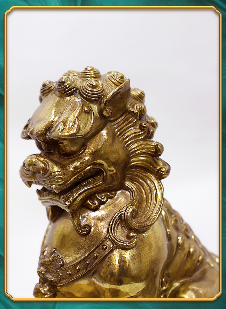 佐森镇宅祥狮铜狮子风水摆件工艺品创意摆设家居门厅镇宅招财装饰