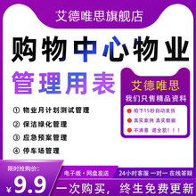 购物中心广场商场物业公司安全管理停车场保洁绿化应急规范表格应