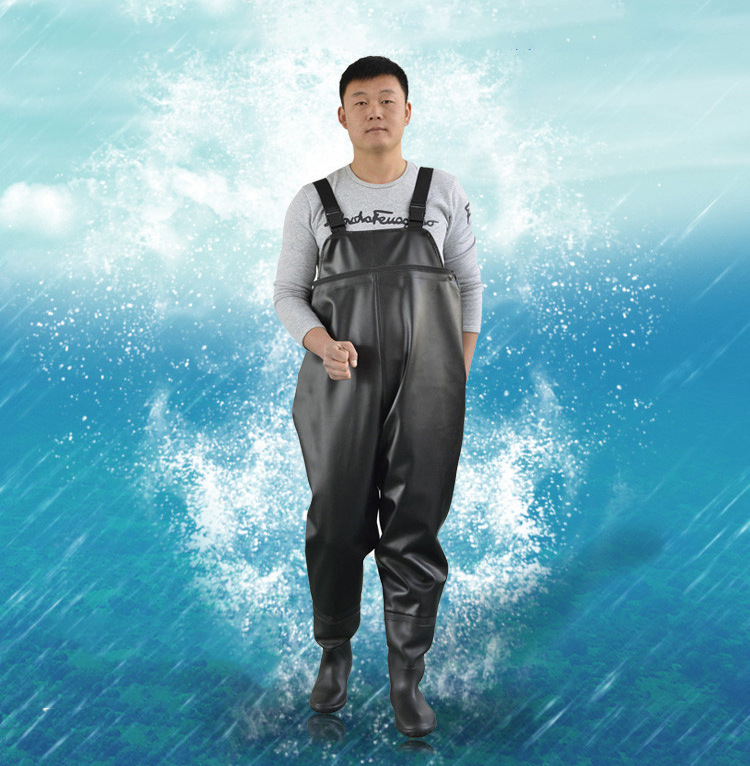 红诗雨棉下水裤捕鱼裤钓鱼捞鱼捉鱼裤连体半身涉水裤下水衣