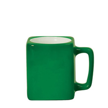 创意马克杯 彩色方形水杯印logo图案 方型杯口陶瓷咖啡杯外贸定制