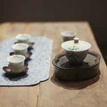1VPK|勿念|《枇杷》手绘 防烫盖碗 釉下彩 茶杯 整套功夫茶具品茗