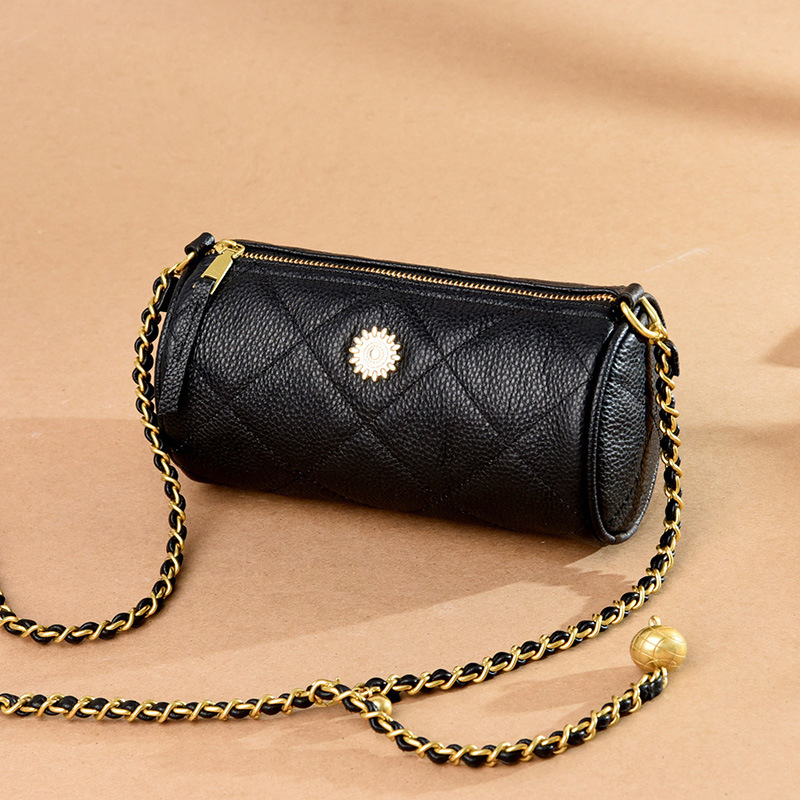 小ck真皮女包小包包新款潮网红时尚百搭菱格链条斜挎波士顿枕头包