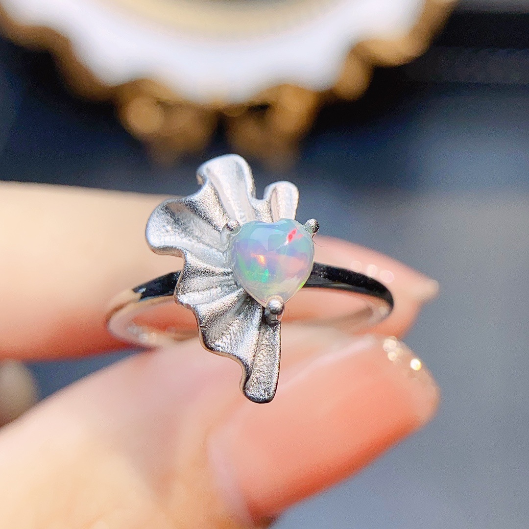 泽锋珠宝天然欧泊戒指s925银女饰主石5*5跨境一件代发-阿里巴巴