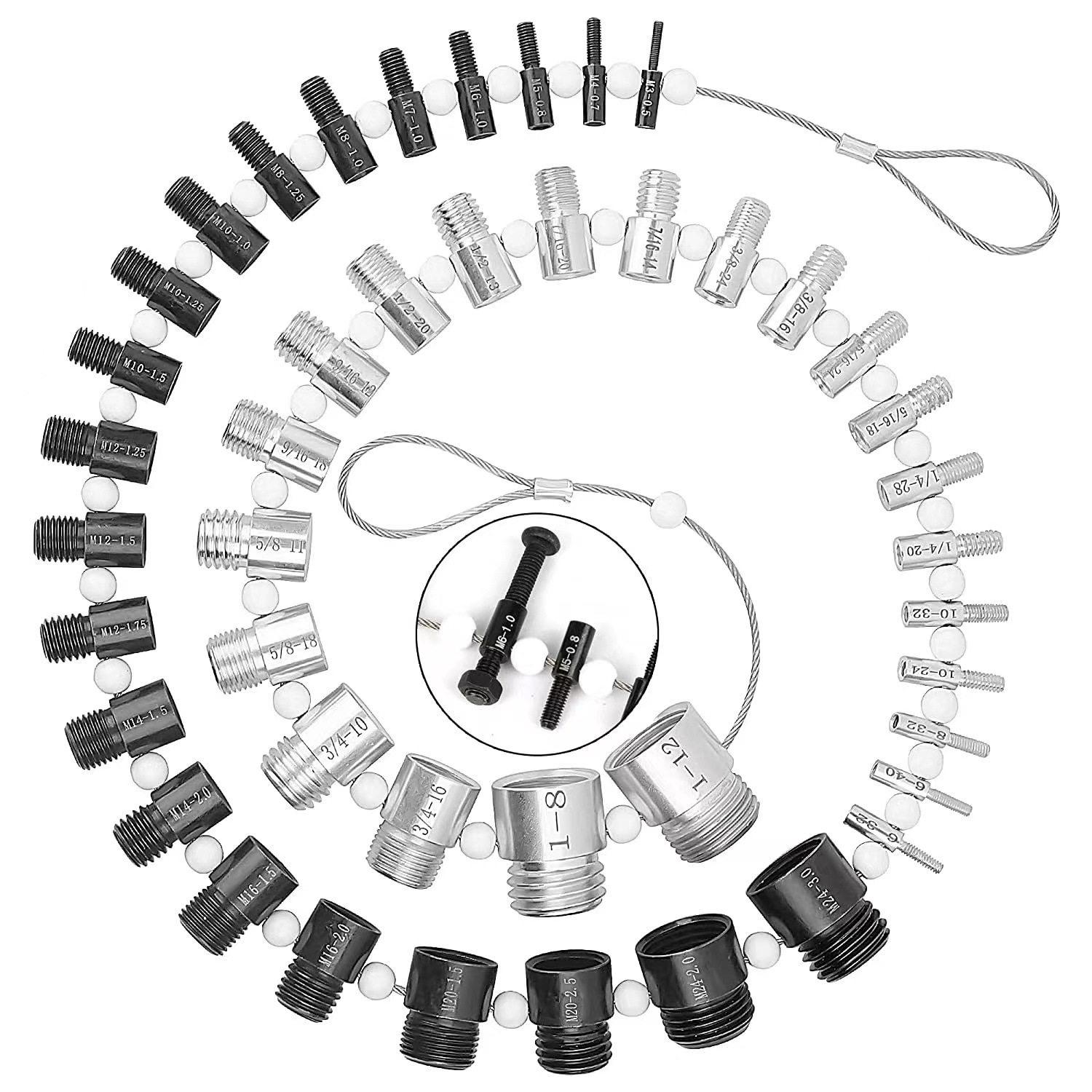 碳钢螺母和螺栓螺纹检查器公子规 美制 44件套