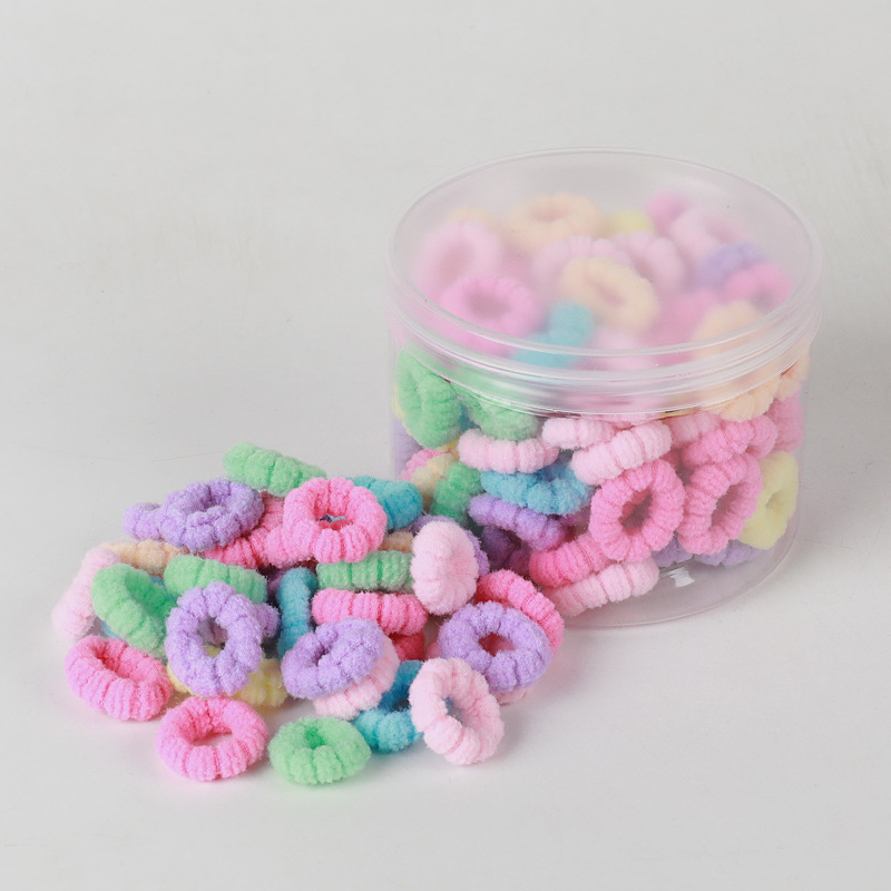 Children's Rubber Band Candy Color Does Not Hurt Hair Elastic Rubber Band Hair Ties/Hair Bands Baby Boxed Small Chuchu Hair Ring