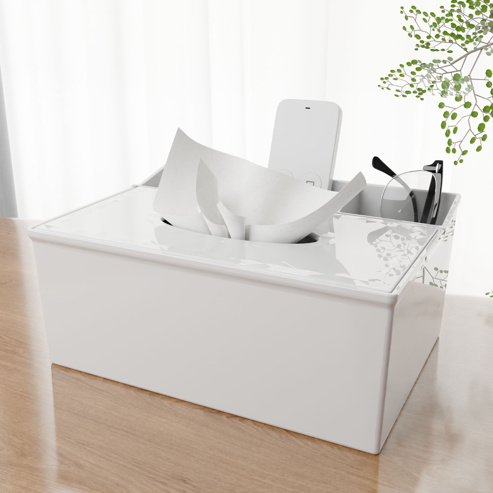 溢溢购多功能纸巾盒客厅收纳桌面家用卫生茶几抽纸纸巾盒批发广告