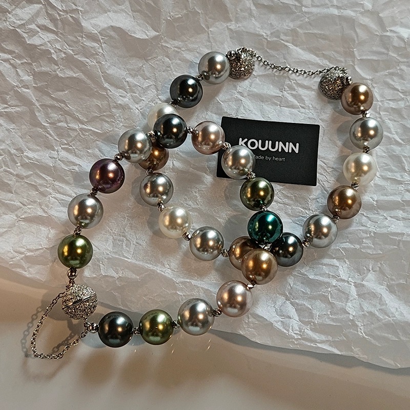 ornament niche high-grade anti-drop magnetic buckle bracelet s home aurora tahidi black mixed color pearl bracelet for women