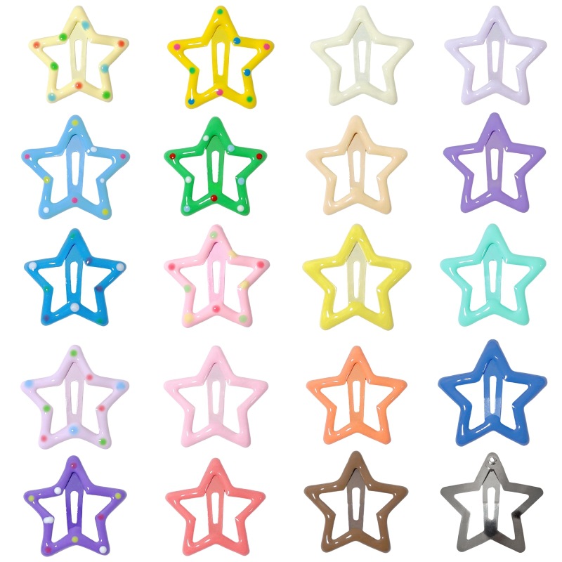 dopamine star hairpin color polka dot five-pointed star hair accessories children‘s hair accessories bangs broken hair small size bb clip