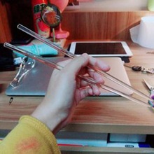 透明筷子创意玻璃耐热家用防霉餐具酒店商用水晶儿童练习厂家直销