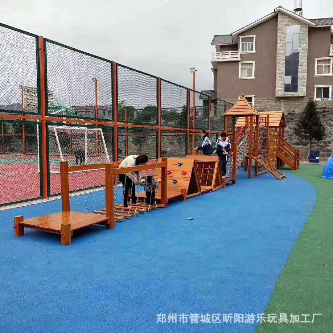 幼儿园户外攀爬架组合滑梯儿童室外商场木制攀岩墙大型游乐玩具
