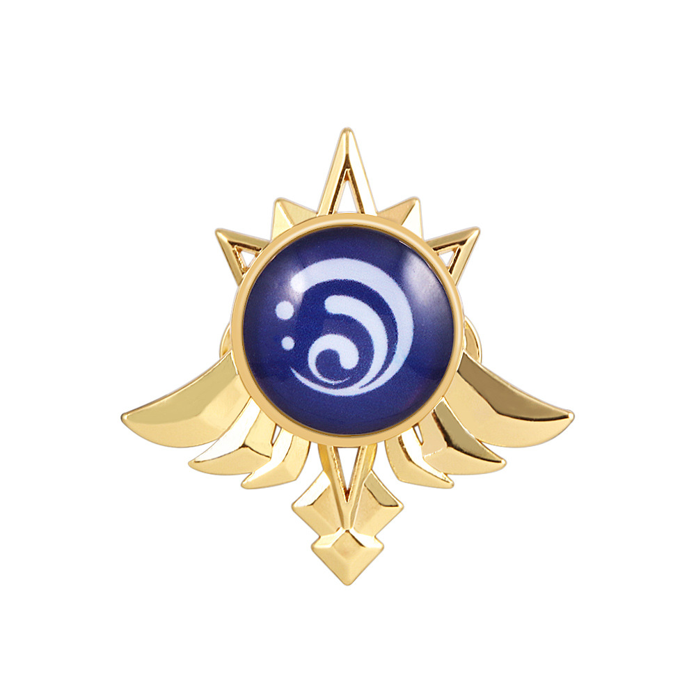 原神胸针 神之眼夜光徽章 蒙德神之眼七大元素 稻妻璃月刻晴 夜光