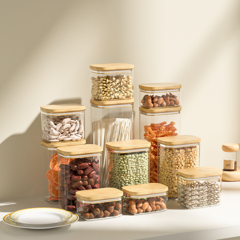 Cereal Can Factory Wholesale Square Sealed Storage Jar Coffee Nut Candy Storage Tank Food Seasoning Storage Jar