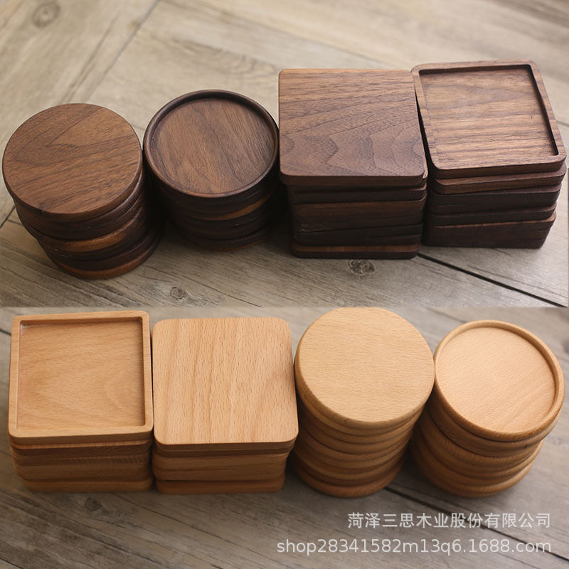 Wooden Coaster Cup Saucer Coffee Teacup Mat Black Walnut Wooden Cup Mat Teacup Mat in Stock Household Insulation Mat Solid Wood Coaster