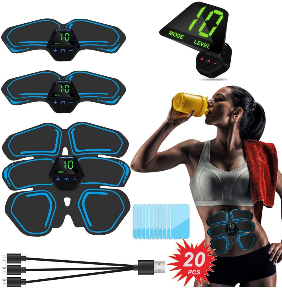 跨境ems家用健身运动器材八块腹肌贴收腹脉冲按摩贴健身贴健身仪