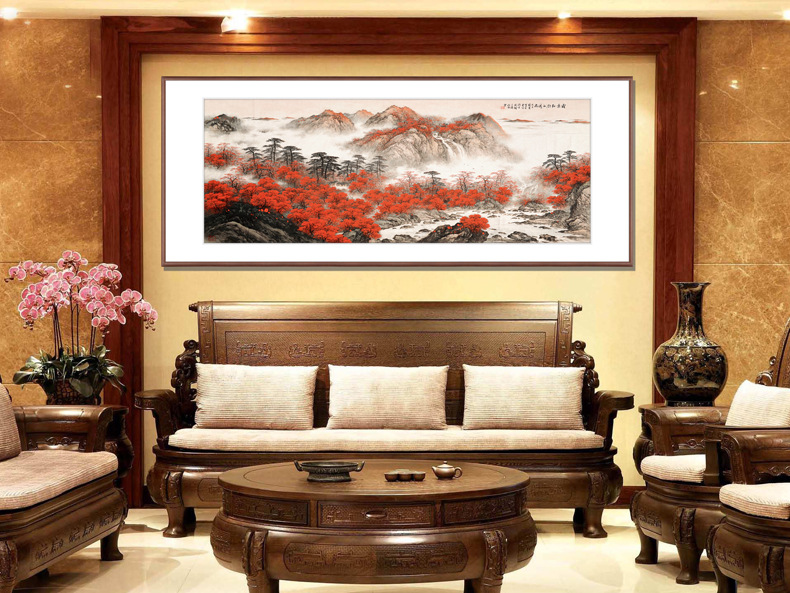画芯定制客厅装饰山水画国画横幅挂画办公室书画鸿运当头名家字画